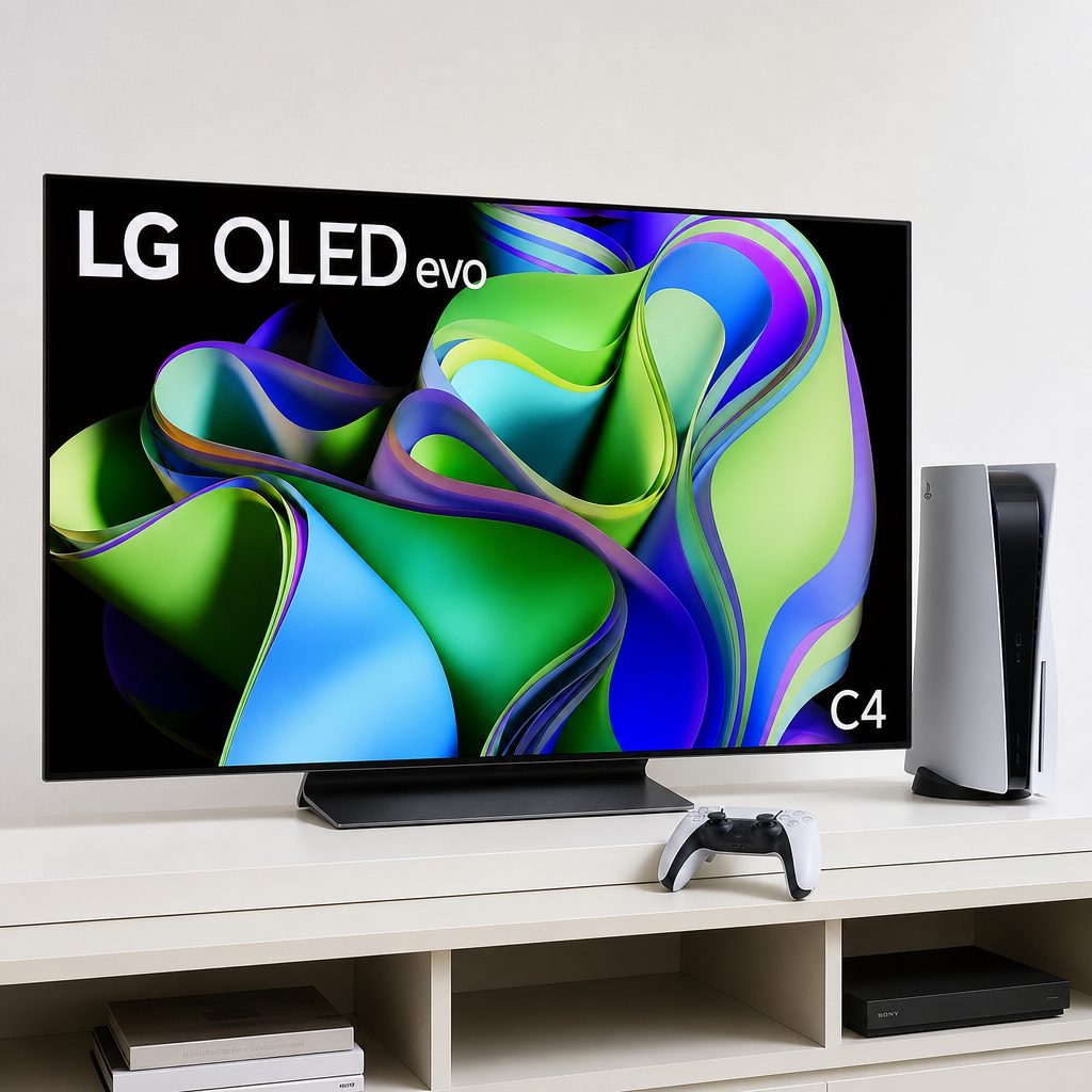 LG's C-series OLED approach remains especially compelling for PS5 Pro players who want four HDMI 2.1 ports and quick 4K 120Hz response.