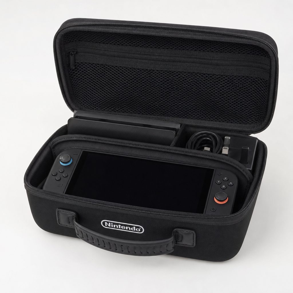 With magnetic Joy-Con 2 controllers, the safest packing habit is simple: keep the console secure and keep loose chargers out of the controller area.