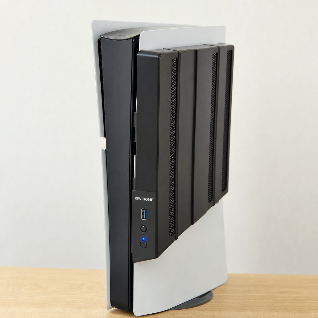 The KIWIHOME unit targets the PS5 Pro's distinct side-panel design, which is precisely why it should not be bought for a Slim or launch-era PS5.