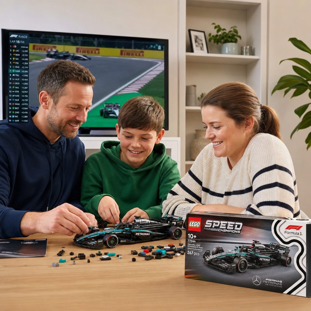Pairing a LEGO Formula 1 build with a race weekend creates a simple family ritual: build first, watch later, debate strategy for far longer than necessary.