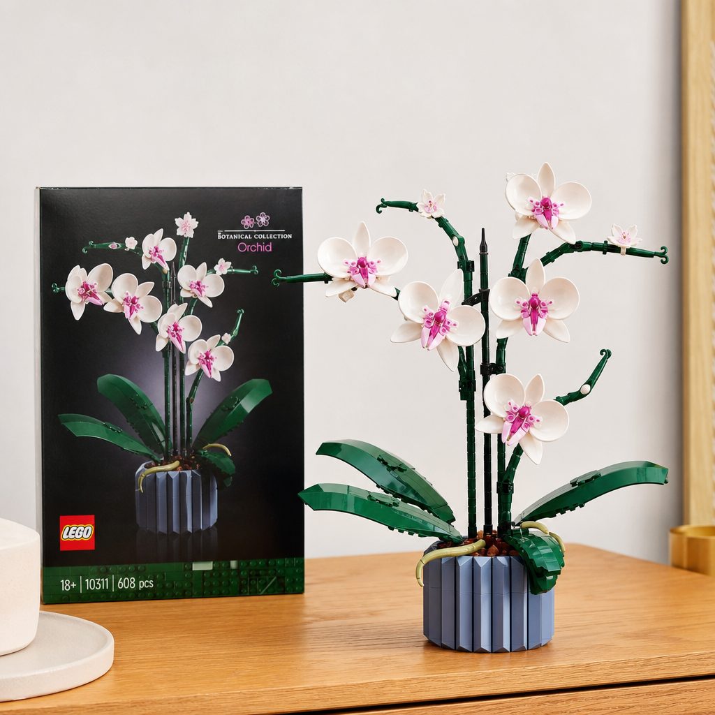 The LEGO Icons Orchid is built for the sort of display space normally reserved for a real houseplant, with poseable stems and blooms allowing a more tailored arrangement.