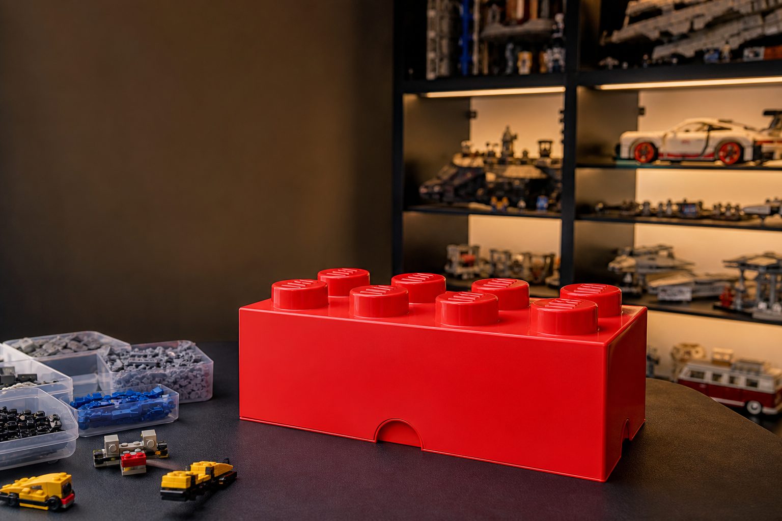 A grown-up LEGO collection works best when the display shelves and the working parts library are treated as two connected systems, not one heroic pile of plastic.