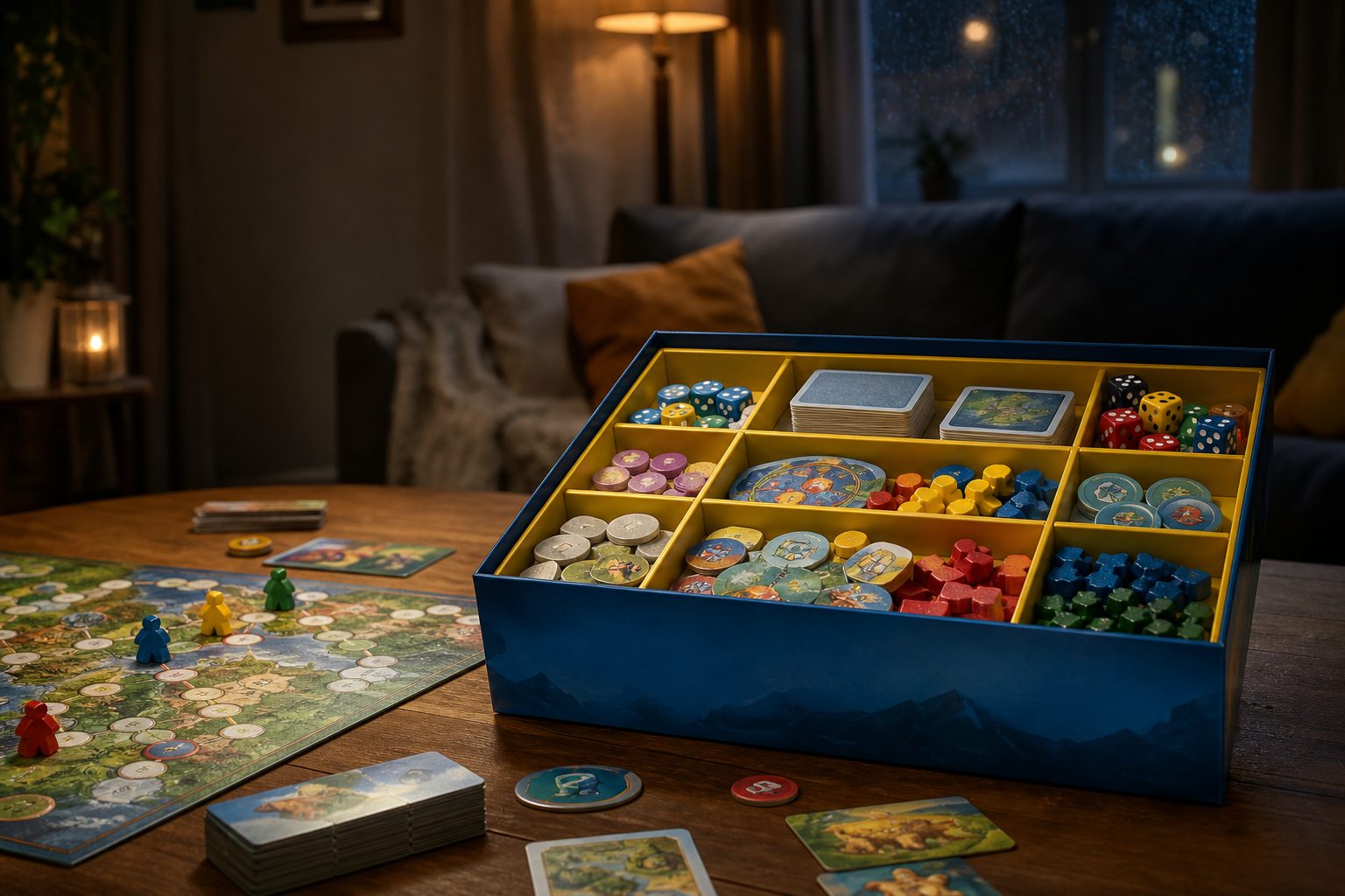 A proper rainy-night line-up needs more than one board game: the best evenings move from the table to the living room and back again.