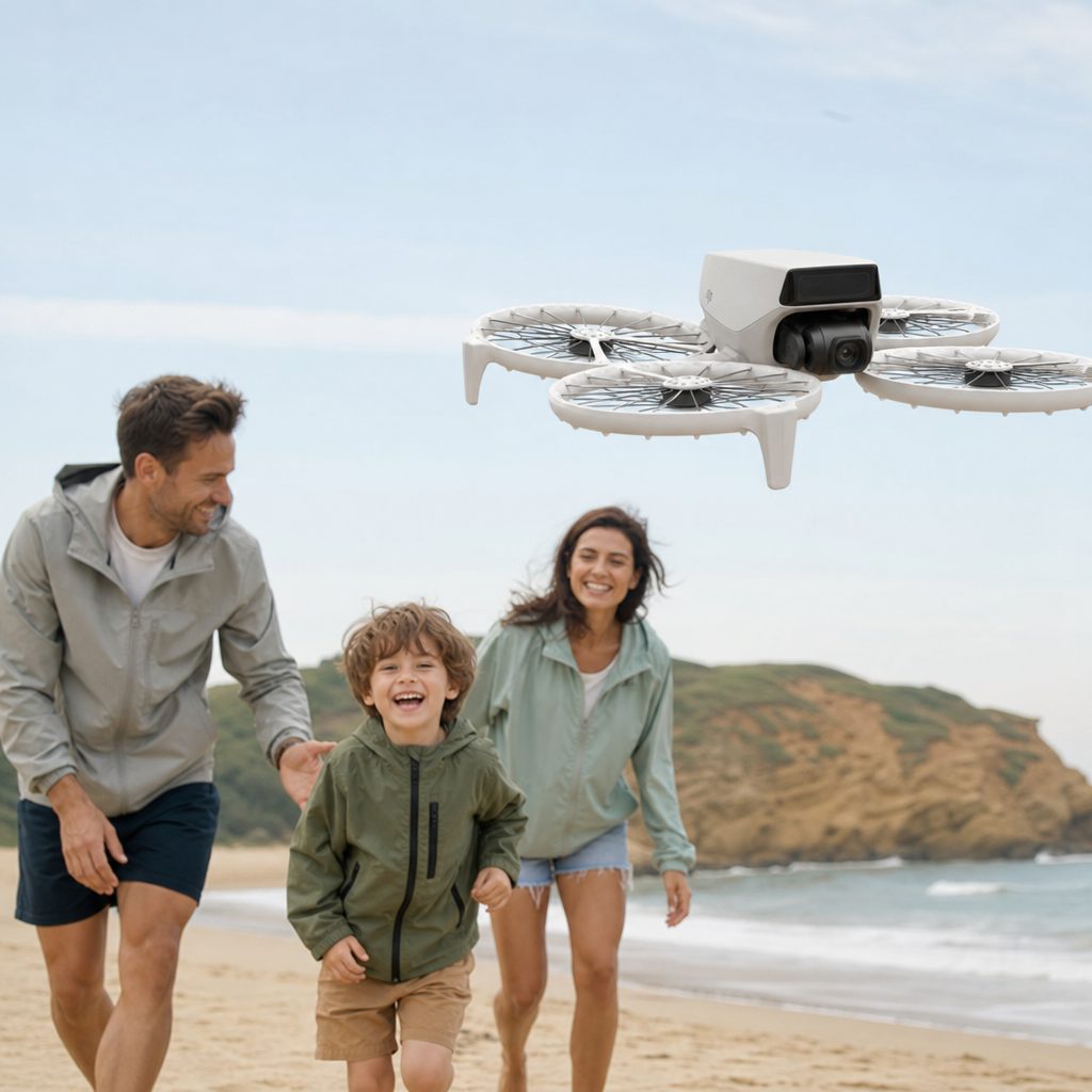 DJI Flip's automated tracking and QuickShot-style movements help turn a short family outing into footage that feels composed rather than accidental.