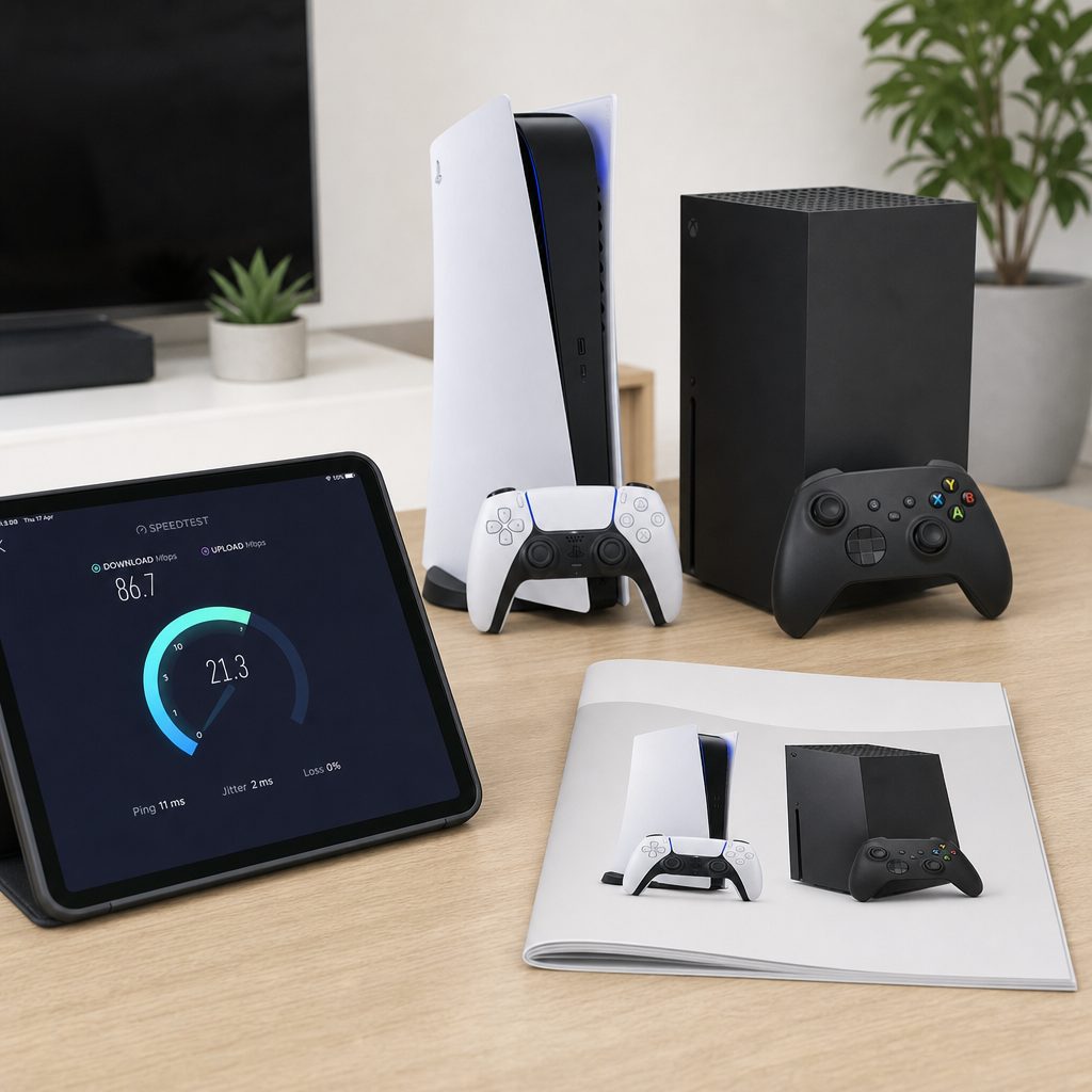 Testing another device in the console's room helps separate a weak local Wi-Fi signal from a broadband problem affecting the whole household.