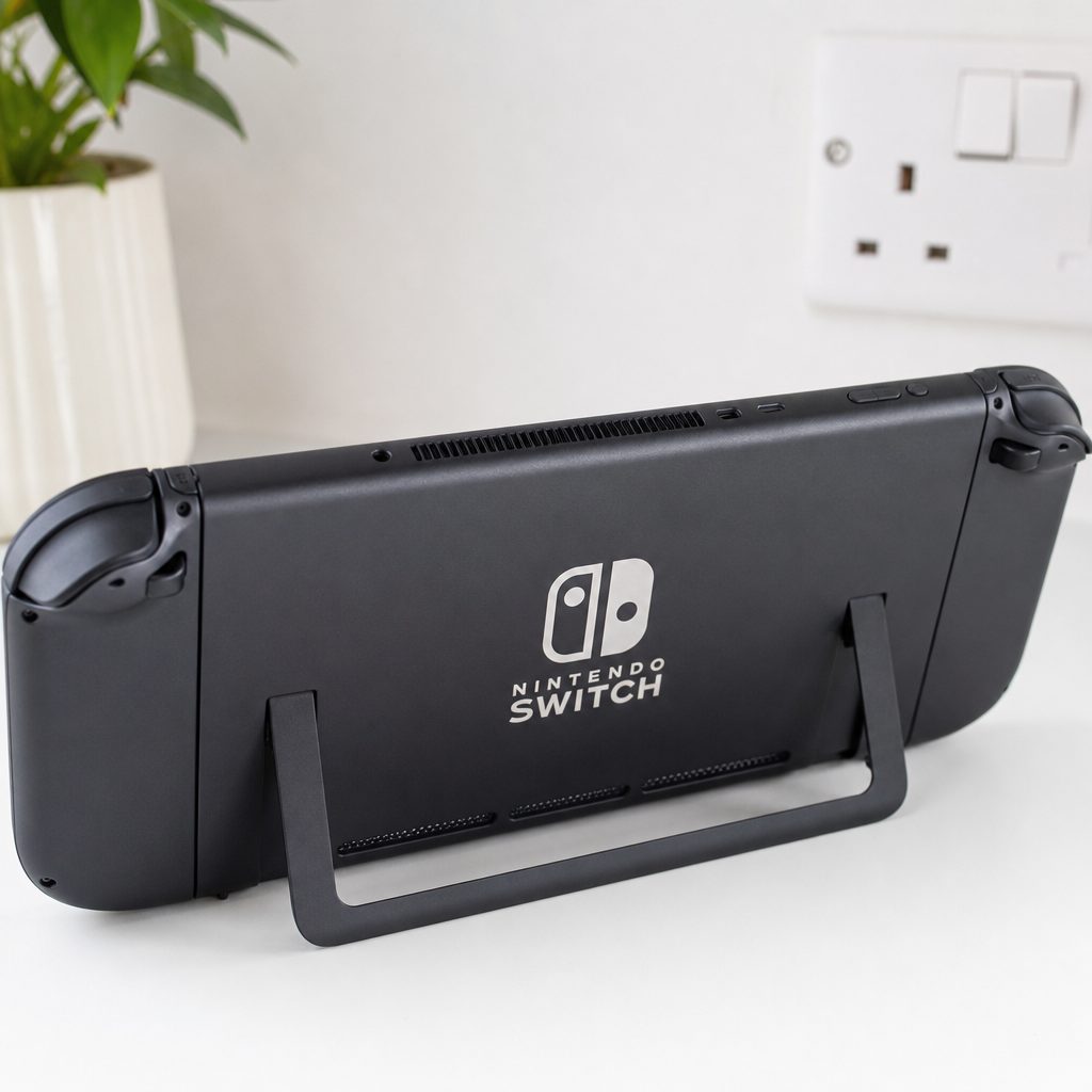 Keep the rear vent clear during long 3D sessions; the Switch 2 can run warm under load, but its cooling system works best with proper airflow.