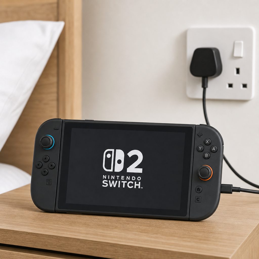 The Switch 2 takes around three hours to charge fully in Sleep mode with the official cable or dock, making an overnight top-up straightforward.