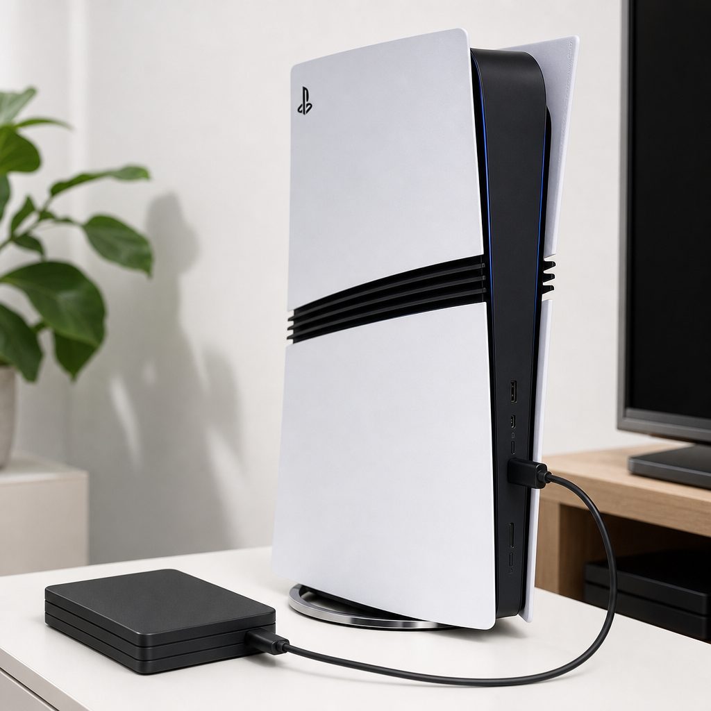 USB extended storage is the practical home for a PS4 library on PS5 Pro, leaving the internal SSD for PS5 games that need it.