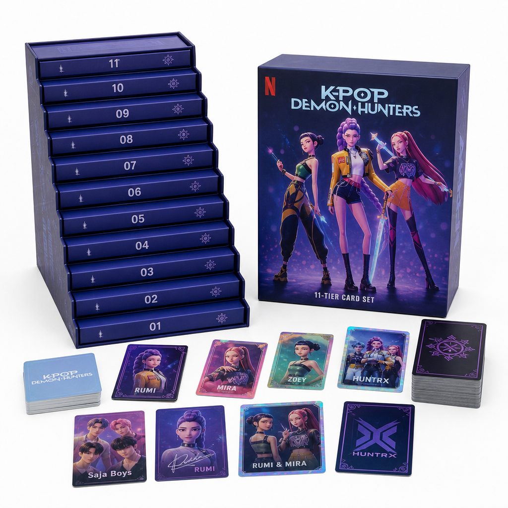 The set's 11-tier structure separated scene-led cards from higher-rarity character, signature, duo and faction-focused pulls.
