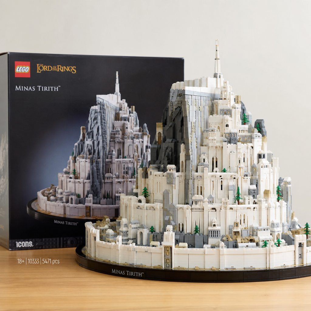 The model's rising cityscape is designed to read as a complete capital from a normal viewing distance, not merely as a collection of connected white walls.