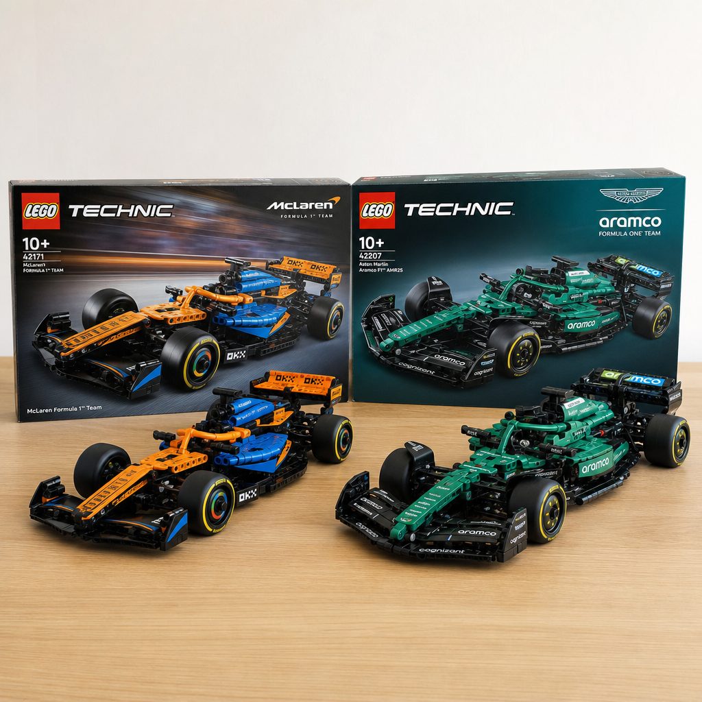 A side-by-side display makes the decision clearer: McLaren delivers the louder colour statement, whilst Aston Martin brings the more unusual green presence and a particularly satisfying integrated DRS mechanism.