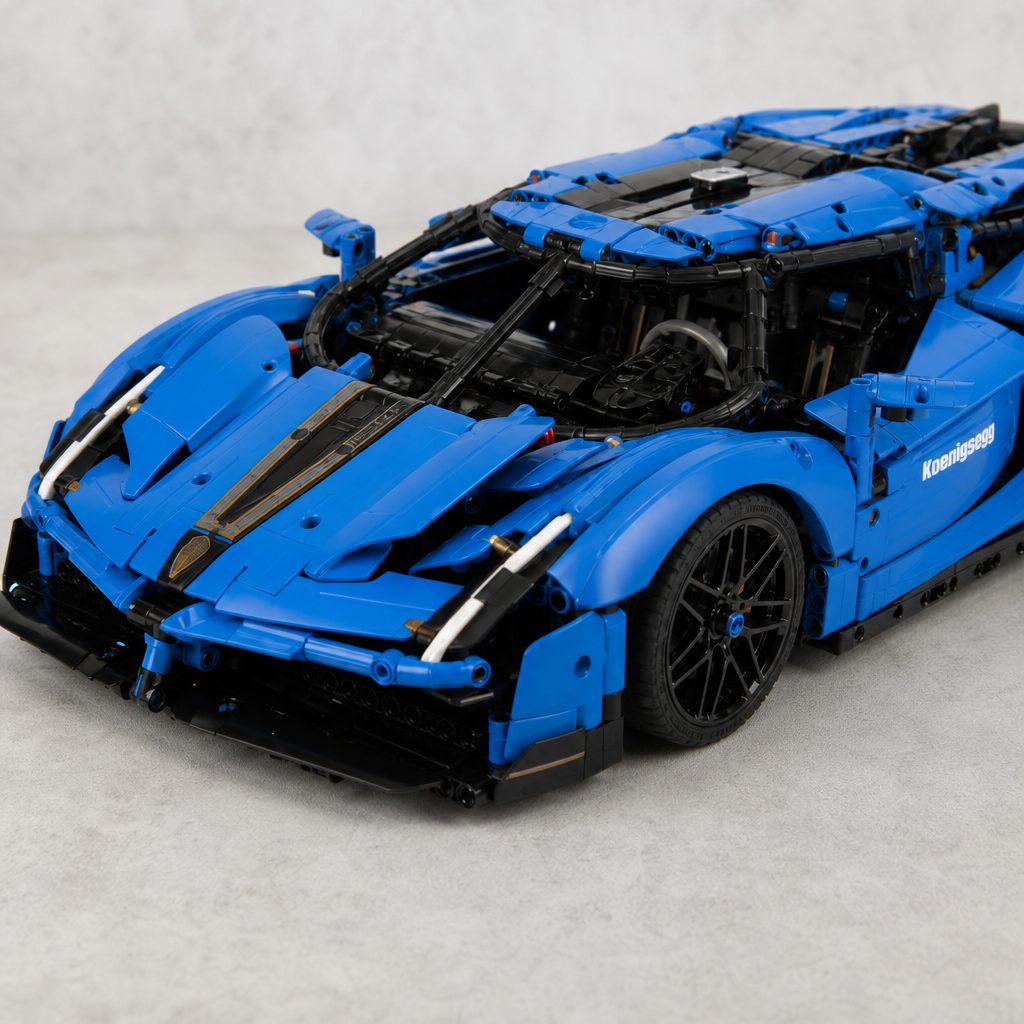 New wishbones and shock absorbers were created for the model's Triplex suspension, one of the details that separates this chassis from a standard Technic supercar build.