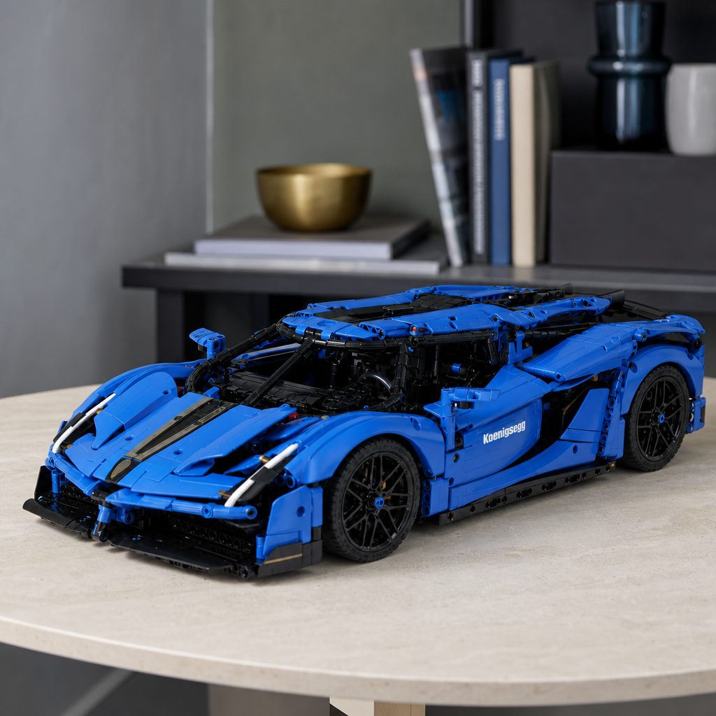 The Koenigsegg joined a line that began with the 2016 Porsche 911 GT3 RS, but its 4,104 elements and 9-speed gearbox make it the series' biggest technical statement so far.