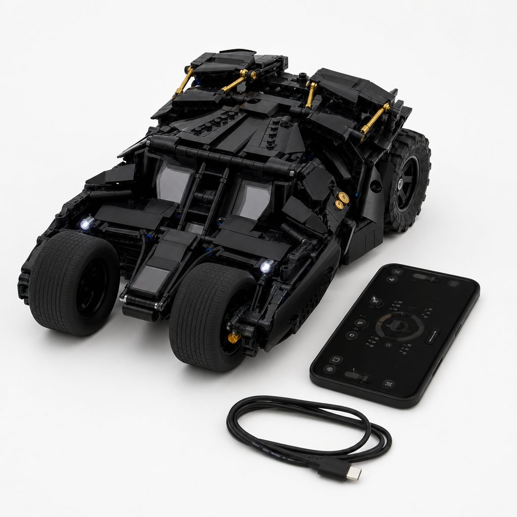 For the right owner, the finished Tumbler can move between display duty and app-controlled play — provided a compatible smartphone and USB-C charging cable are ready.