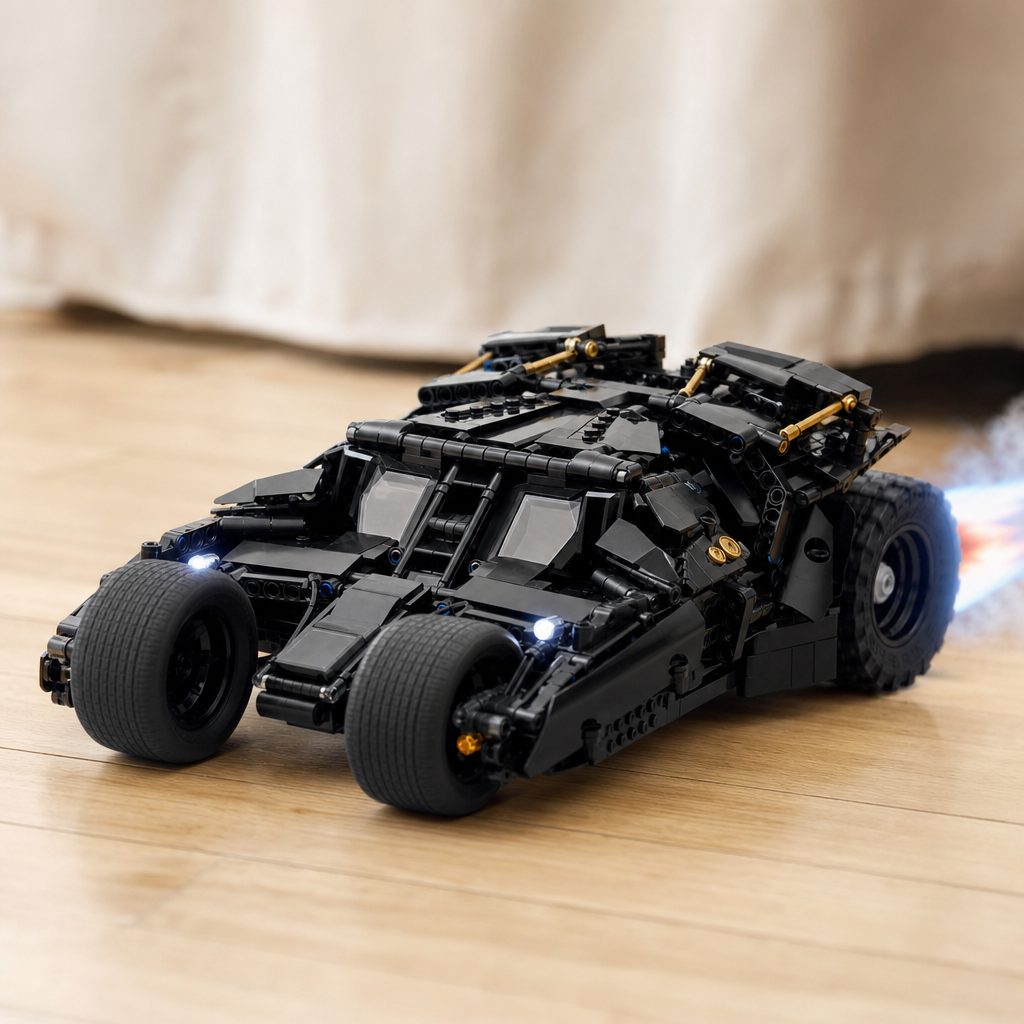 Lighting and the app-triggered jet-engine boost are the Tumbler's theatrical extras: they turn a drive around the floor into something slightly more Gotham than a conventional RC lap.