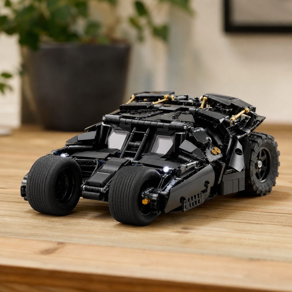 The finished model measures 31cm long, 17cm wide and 11cm tall: small enough for a desk display, but with the wide stance the Tumbler needs to look convincing.
