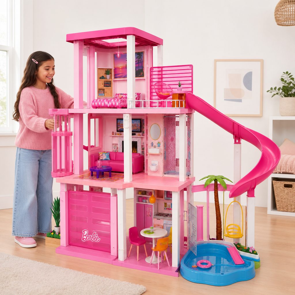 The Barbie DreamHouse combines a working elevator, pool slides, lighting and party sounds for children who enjoy a more theatrical play environment.