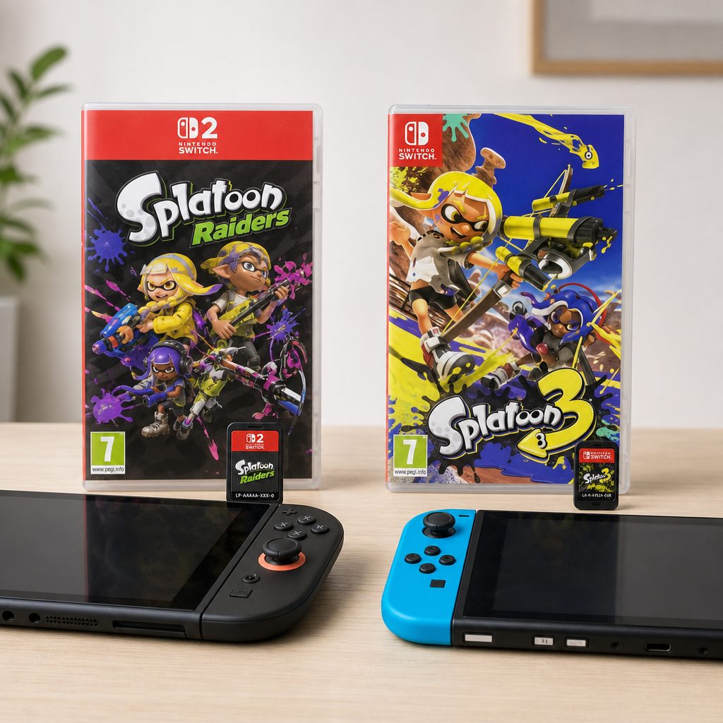 Platform remains the practical divider: Splatoon Raiders released for Nintendo Switch 2, while Splatoon 3 was released for Nintendo Switch.