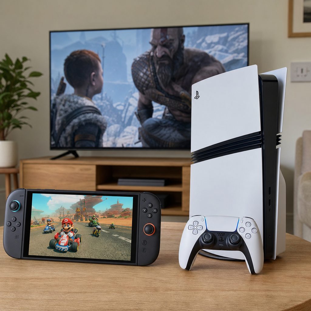 The choice came down to priorities rather than a single specification score: Switch 2 made high-quality gaming more available, while PS5 Pro made supported TV gaming more spectacular.