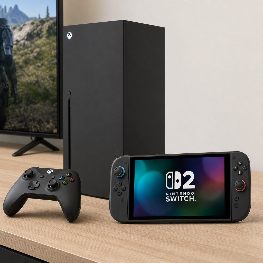 Switch 2's 7.9-inch display made it a self-contained gaming machine, whilst Xbox Series X depended on a television or monitor but delivered considerably more rendering power.