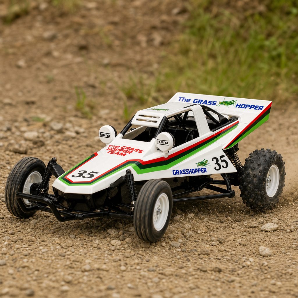 The Grasshopper's hard body and simple, recognisable buggy stance are a large part of its enduring appeal — it looks like it wants to be driven, not displayed under glass.