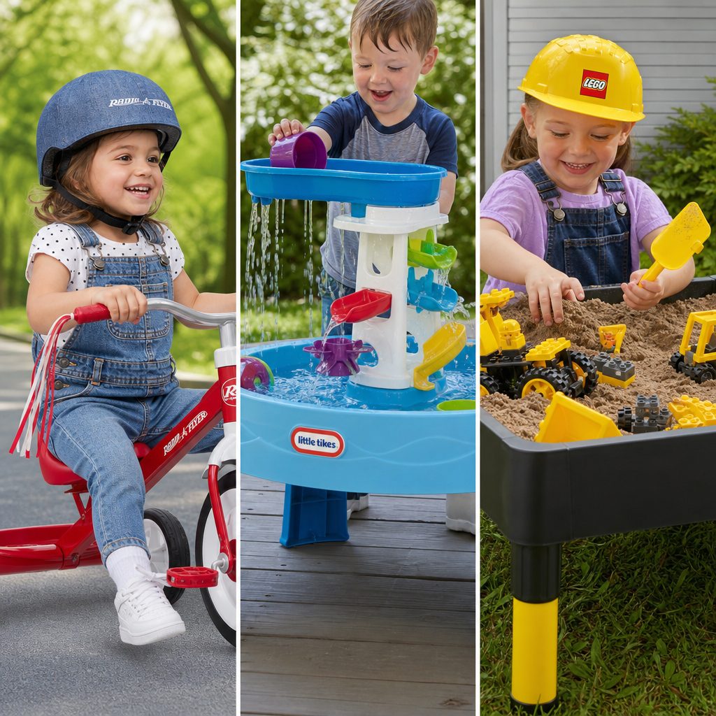 The best holiday toy is the one that fits naturally into your family's days: a regular ride, a water-filled afternoon or a sandbox construction project with no obvious finishing time.