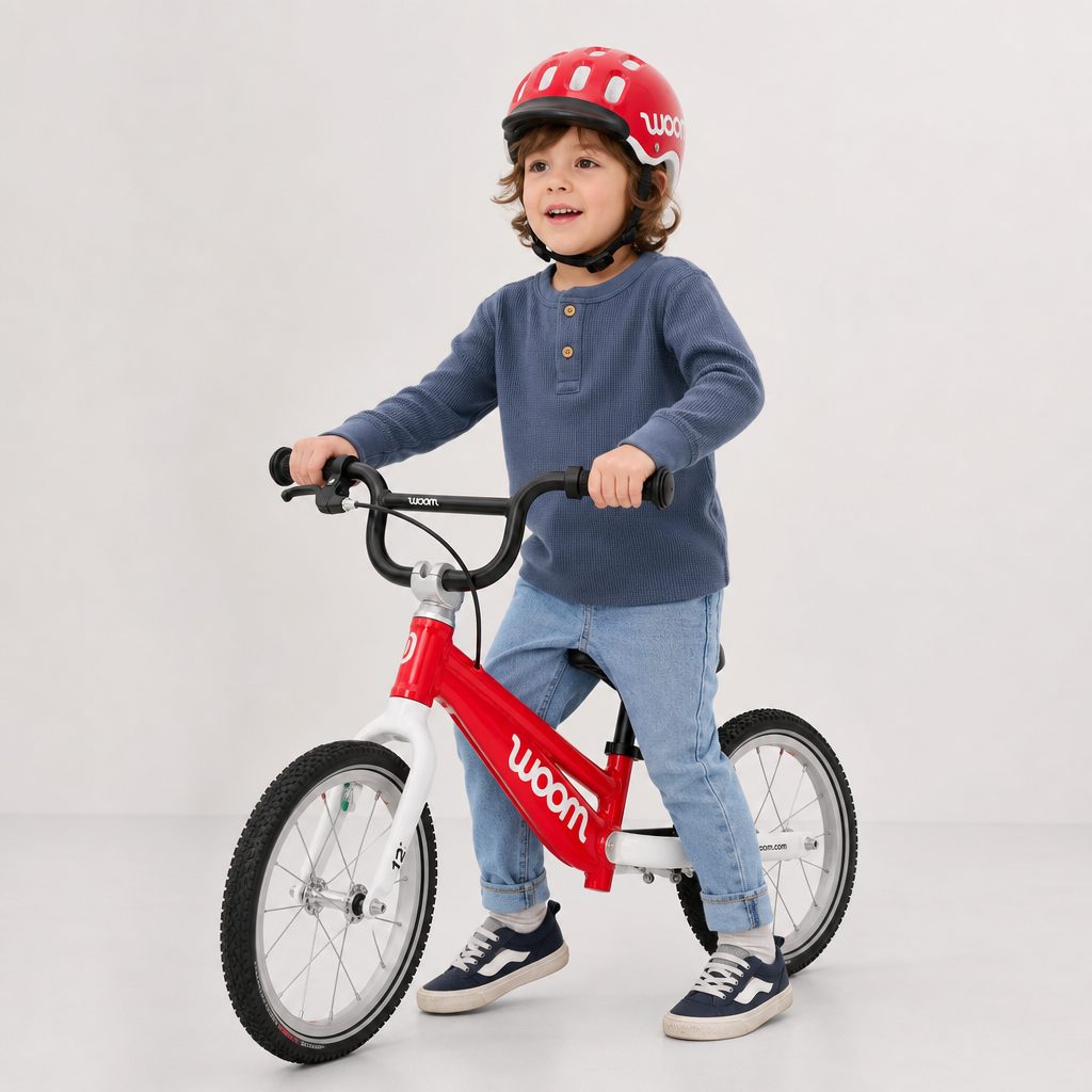 The WOOM GO 1's 12-inch wheels, low 6.3 lb weight and toddler-focused contact points make sense for children learning the basic rhythm of balance and steering.