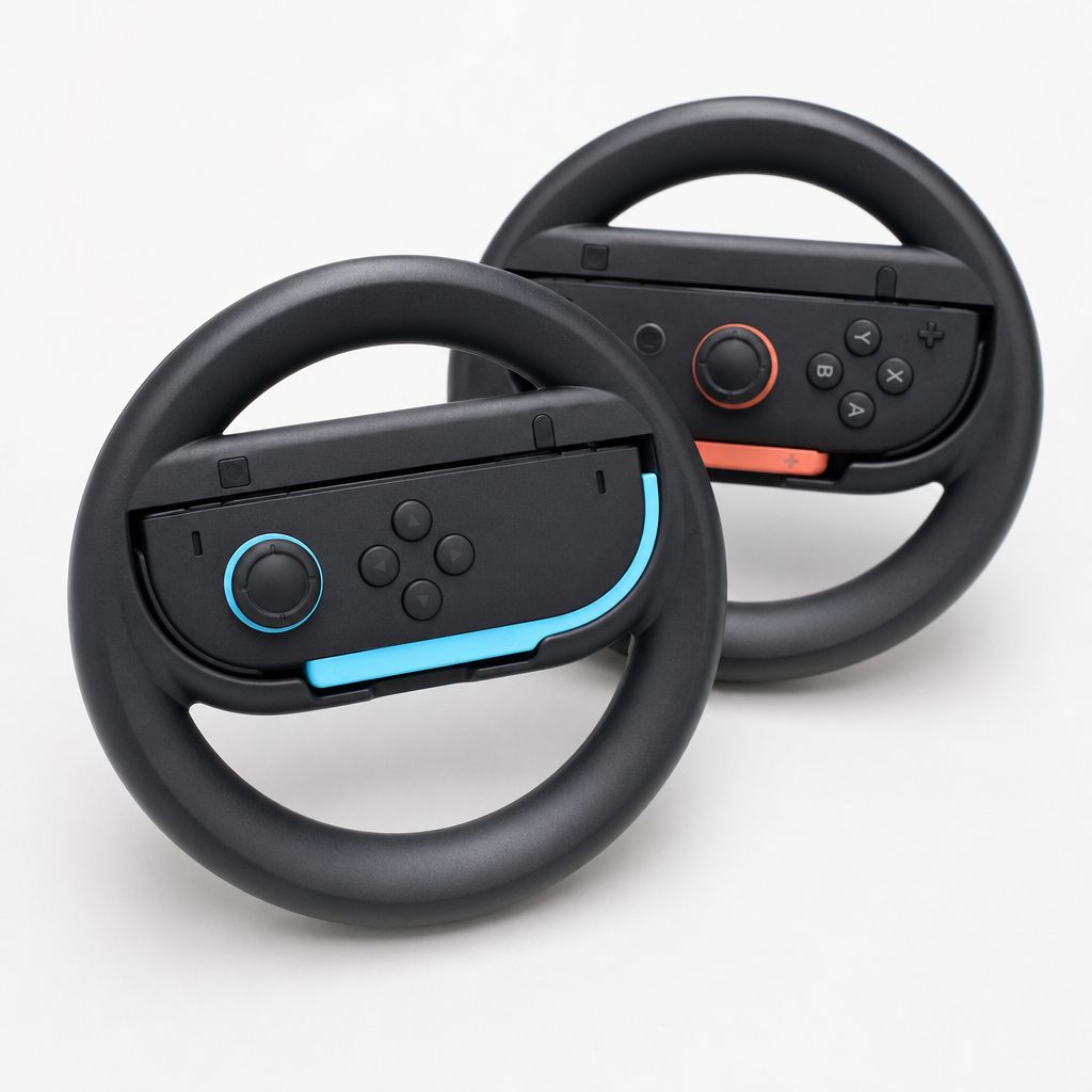 The optional Joy-Con 2 Steering Wheel two-pack cost $20 in the US and attached magnetically, adding a more physical flourish to Mario Kart World races.