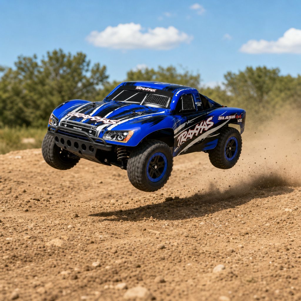 The Slash is at its best in a broad, clear outdoor area where there is room to accelerate, brake and recover from the occasional overconfident jump.