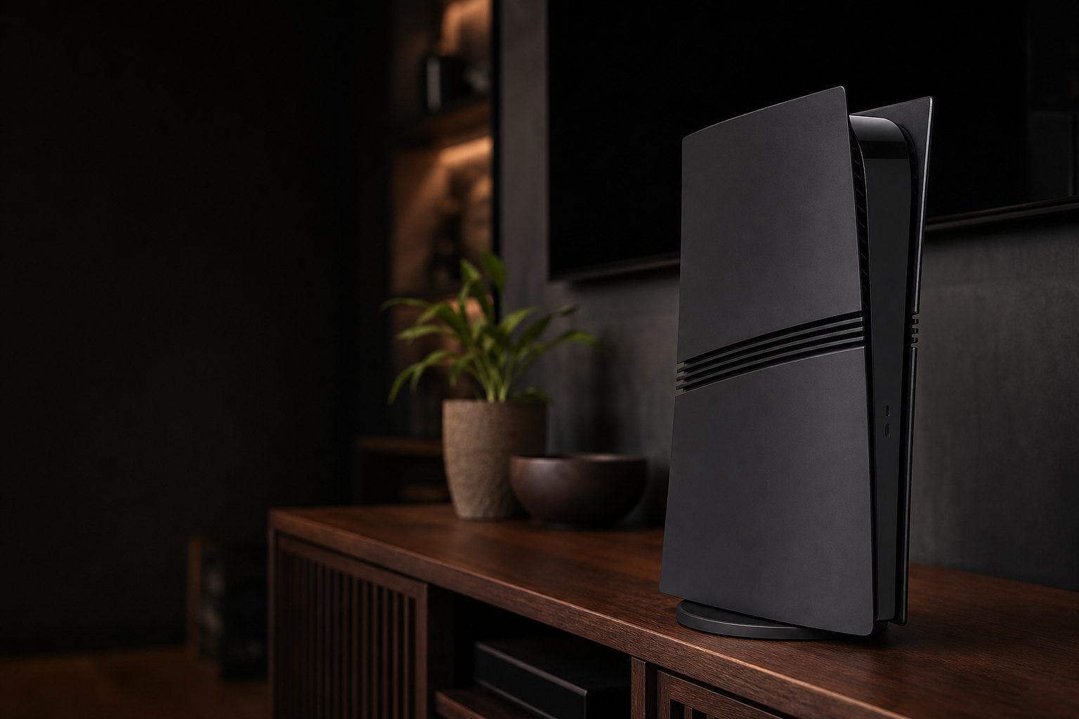 A PS5 Pro needs clear, cool air around its side intakes and rear exhaust; a handsome television cabinet is not automatically a sensible home for one.
