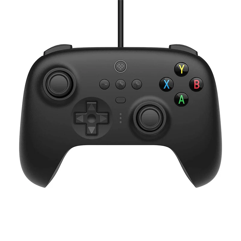 Wired Controllers Comparison image of Close-up press or review photo of the 8BitDo Ultimate wired controller showing button layout and cable, ideally on a clean surface