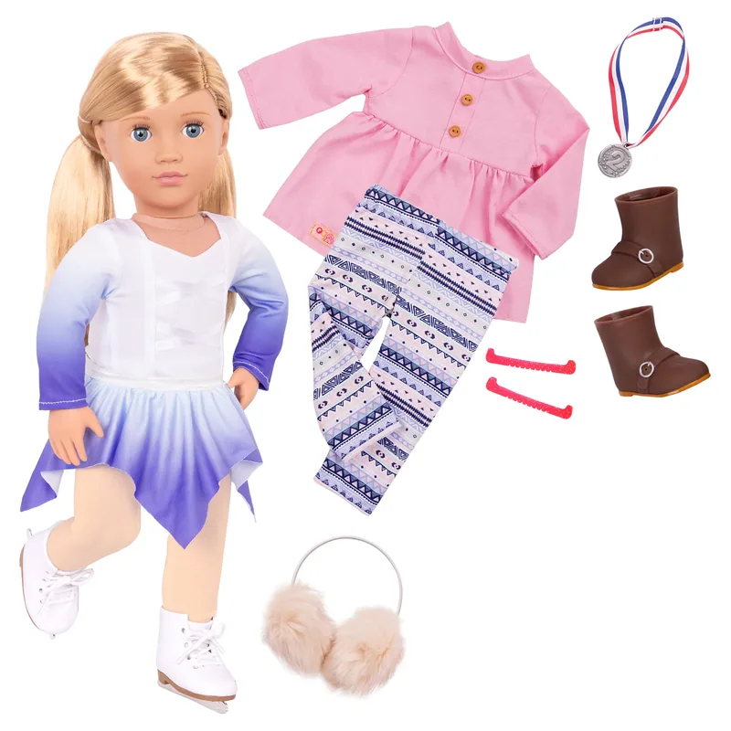 Our Generation 18-Inch Doll Katelyn with Ice Skating Accessories