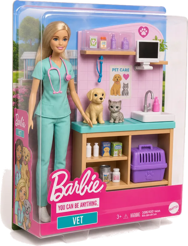 Barbie Careers Vet Doll and Playset with Accessories