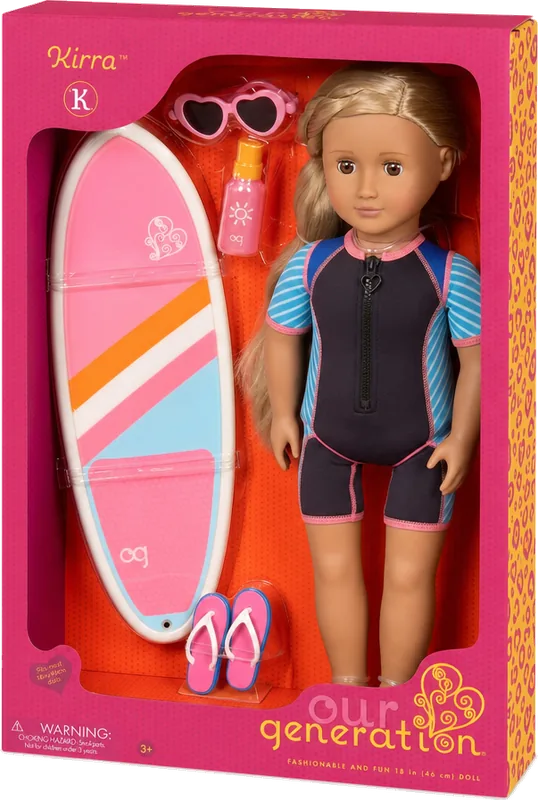Our Generation 18 Inch Doll Kirra with Surfboard Accessories